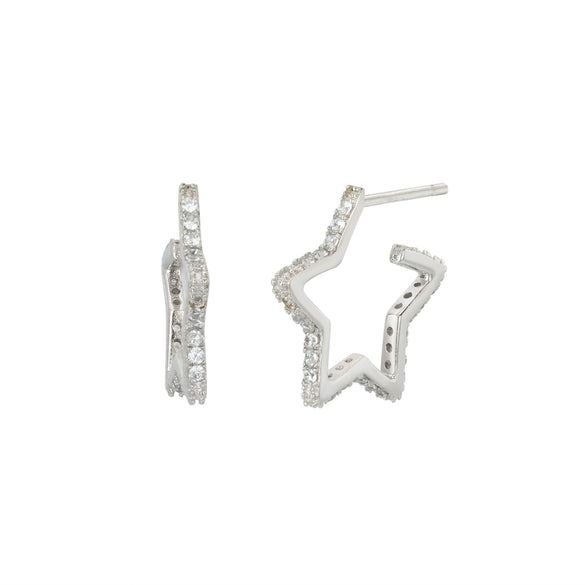 Fashion Exaggerated Fivepointed Star S925 Sterling Silver Earrings Electroplated