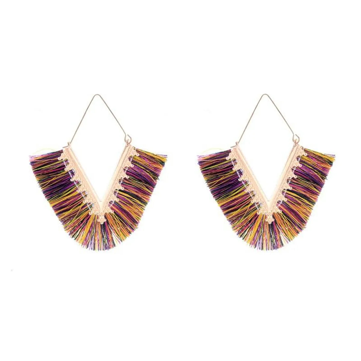 Fashion Exaggerated Geometric Tassel Earrings Nhdp149052