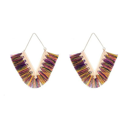 Fashion Exaggerated Geometric Tassel Earrings Nhdp149052