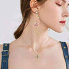 Fashion Exaggerated Hollow Flamingo Rhinestone Tassel Earrings Electroplated Geometric Animal Style Statement Earrings For Unisex