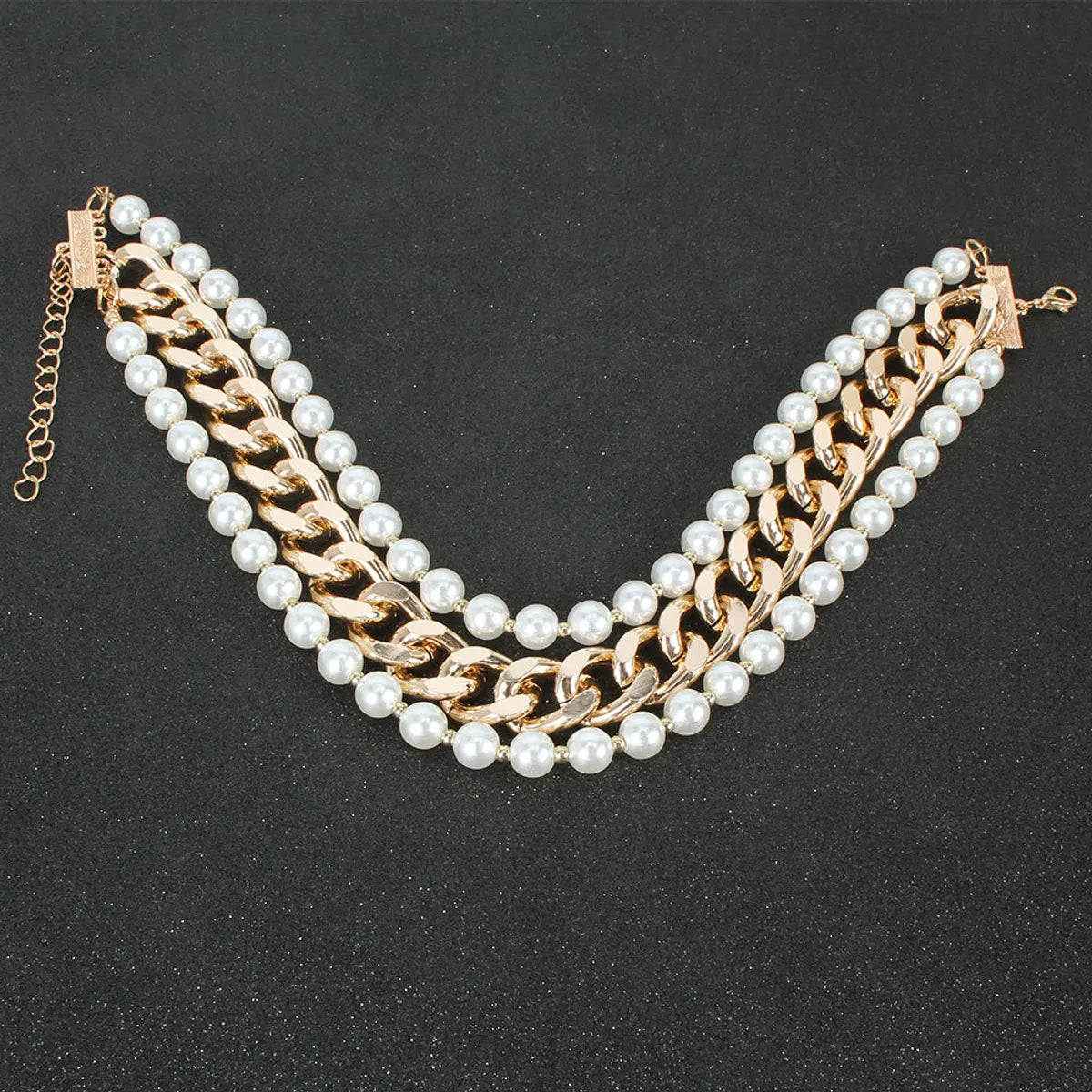 Fashion Exaggerated Imitation Pearl Multilayer Necklace