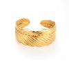 Fashion Exaggerated Leaf Open Adjustable Titanium Steel Bracelet With Electroplating