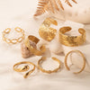 Fashion Exaggerated Leaf Open Adjustable Titanium Steel Bracelet With Electroplating
