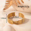 Fashion Exaggerated Leaf Open Adjustable Titanium Steel Bracelet With Electroplating