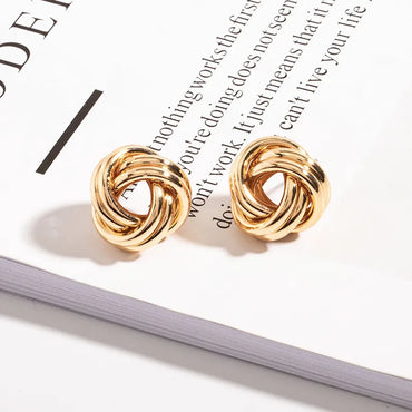 Fashion Exaggerated New Korean Simple Irregular Flower-Shaped Metal Earrings