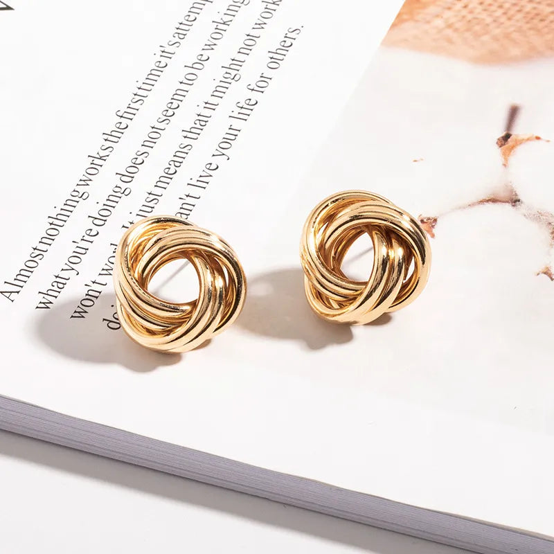 Fashion Exaggerated New Korean Simple Irregular Flower-Shaped Metal Earrings