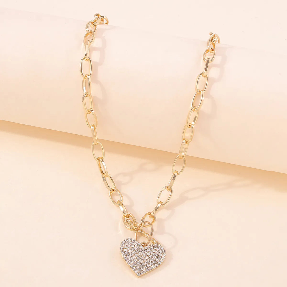 Fashion Exaggerated Punk Style Heart-shaped Diamond Necklace