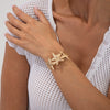 Fashion Exaggerated Starfish And Conch Iron Open Bracelet With Electroplating Animal Vacation Style
