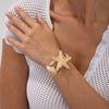 Fashion Exaggerated Starfish And Conch Iron Open Bracelet With Electroplating Animal Vacation Style