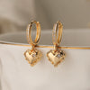 Fashion Exquisite Copper Goldplated Zircon Heartshaped Geometric Style Earrings For Female
