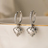 Fashion Exquisite Copper Goldplated Zircon Heartshaped Geometric Style Earrings For Female