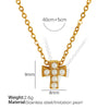 Fashion Exquisite Fourleaf Clover Heart Shape 316L Stainless Steel Electroplating Necklace For Women