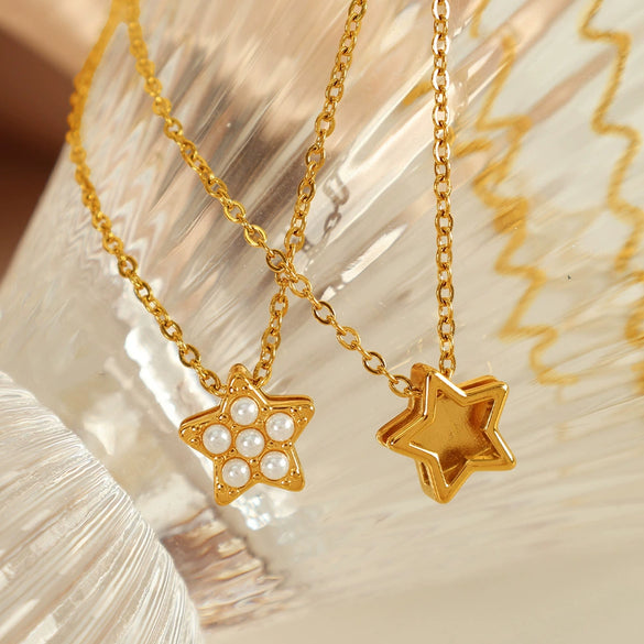 Fashion Exquisite Fourleaf Clover Heart Shape 316L Stainless Steel Electroplating Necklace For Women