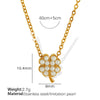 Fashion Exquisite Fourleaf Clover Heart Shape 316L Stainless Steel Electroplating Necklace For Women