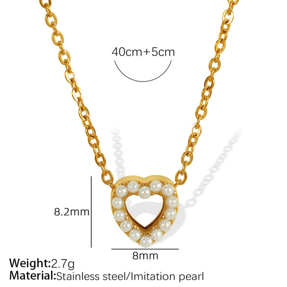 Fashion Exquisite Fourleaf Clover Heart Shape 316L Stainless Steel Electroplating Necklace For Women