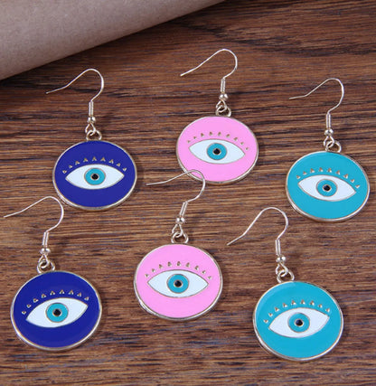 Fashion Eye Alloy Enamel Women's Drop Earrings 1 Pair