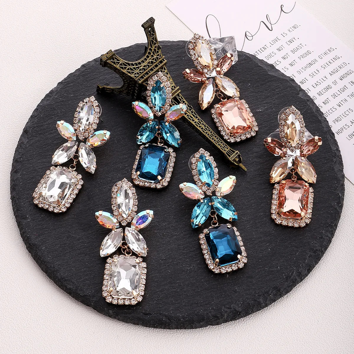 Fashion Eye Alloy Inlay Rhinestones Women's Drop Earrings 1 Pair