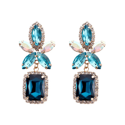 Fashion Eye Alloy Inlay Rhinestones Women's Drop Earrings 1 Pair