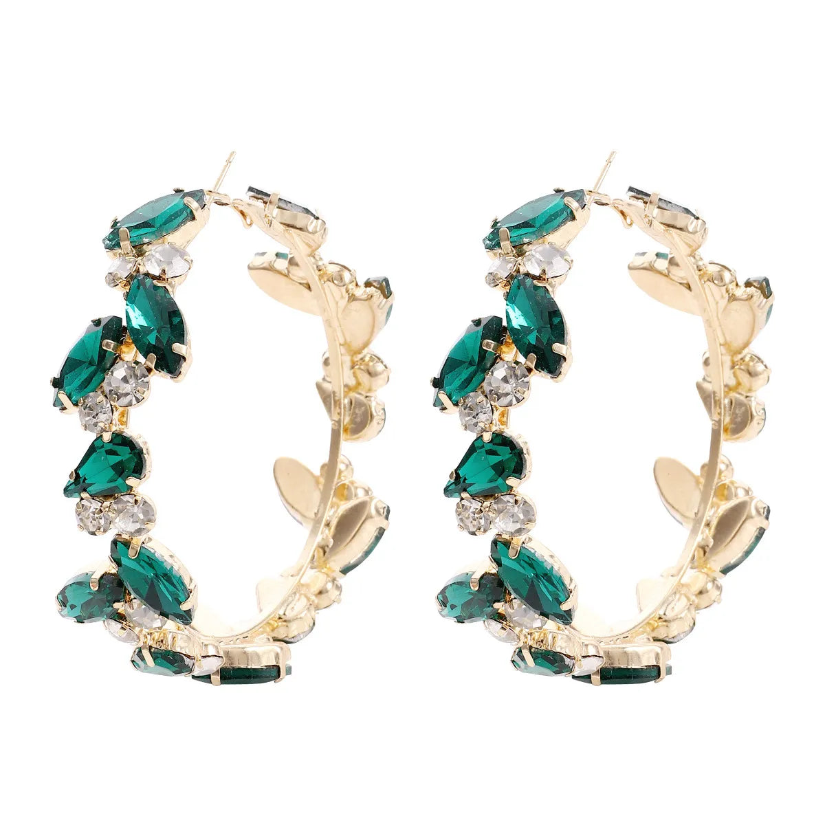 Fashion Eye Alloy Inlay Rhinestones Women's Hoop Earrings 1 Pair