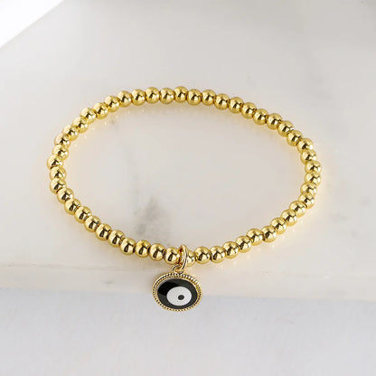 Fashion Eye Copper Enamel Gold Plated Bracelets 1 Piece