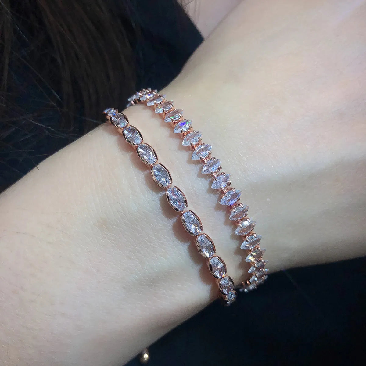 Fashion Eye Copper Zircon Bracelets In Bulk