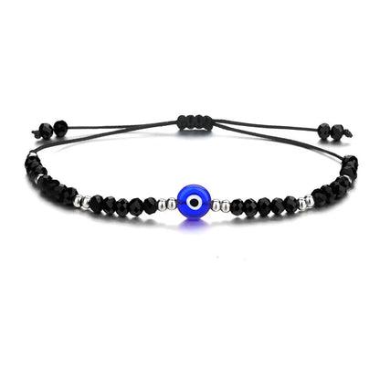 Fashion Eye Stainless Steel Glass Beaded Women'S Bracelets 1 Piece