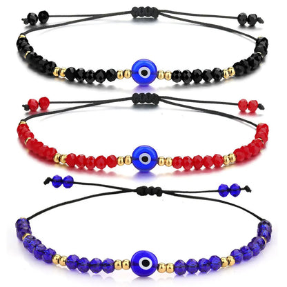 Fashion Eye Stainless Steel Glass Beaded Women'S Bracelets 1 Piece