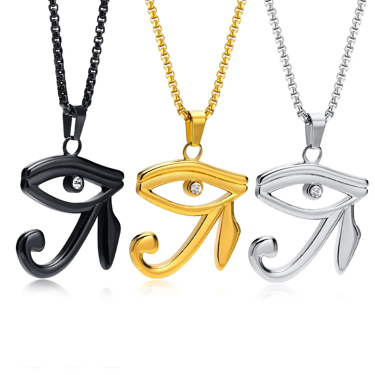 Fashion Eye Titanium Steel Plating Pendant Necklace 1 Piece