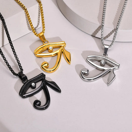 Fashion Eye Titanium Steel Plating Pendant Necklace 1 Piece