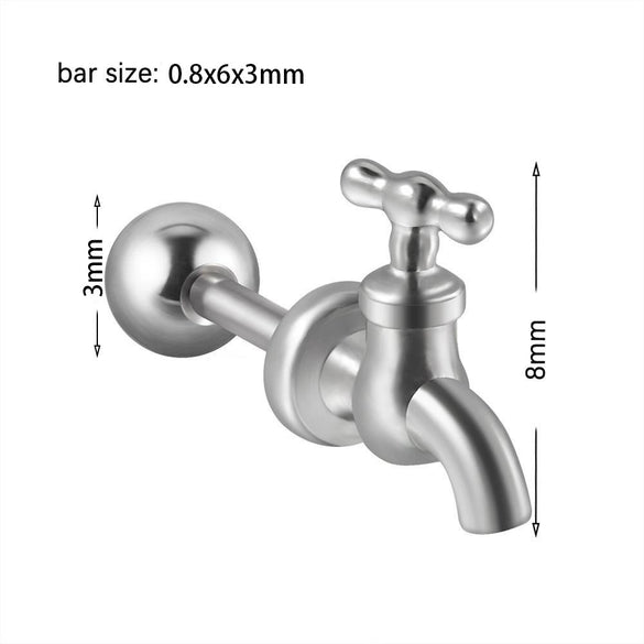 Fashion Faucet Earrings Stainless Steel Geometric Electroplated