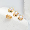 Fashion Feather Pearl Inlay Stainless Steel Earrings With Wings Design And Electroplating Treatment