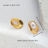 Fashion Feather Pearl Inlay Stainless Steel Earrings With Wings Design And Electroplating Treatment