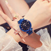 Fashion Female Alloy And Stainless Steel Round Dial Magnet Watch