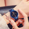 Fashion Female Alloy And Stainless Steel Round Dial Magnet Watch