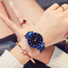 Fashion Female Alloy And Stainless Steel Round Dial Magnet Watch