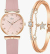 Fashion Female Quartz Watch With Alloy Case And Stainless Steel Buckle Round Dial