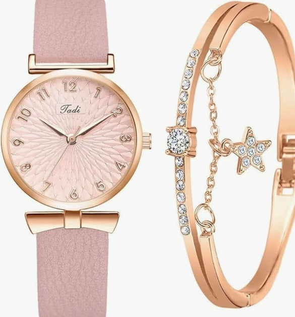 Fashion Female Quartz Watch With Alloy Case And Stainless Steel Buckle Round Dial