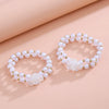 Fashion Female Retro Multilayer Alloy Imitation Pearl Flower Geometric Bracelet With Electroplating