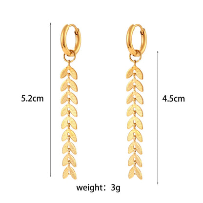 Fashion Fish Tail Stainless Steel Earrings Plating Stainless Steel Earrings