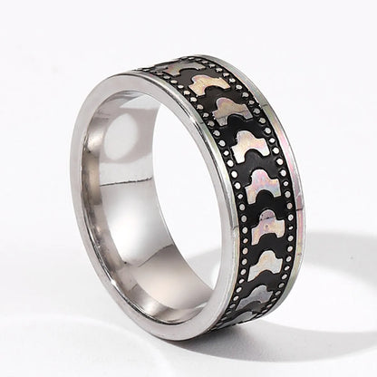 Fashion Flame Titanium Steel Plating Rings 1 Piece