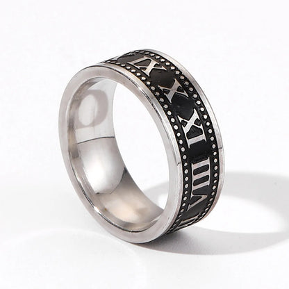 Fashion Flame Titanium Steel Plating Rings 1 Piece