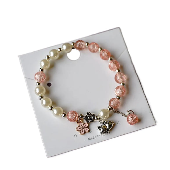 Fashion Flower Alloy Beaded Bracelets