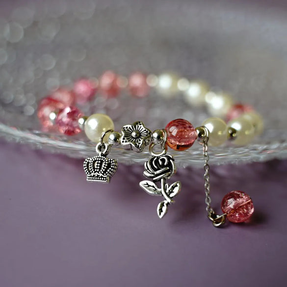 Fashion Flower Alloy Beaded Bracelets