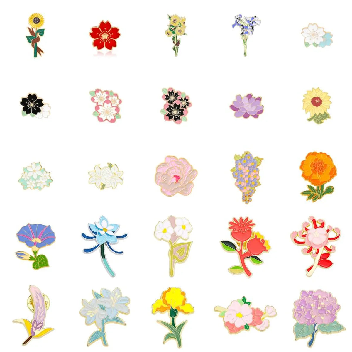 Fashion Flower Alloy Enamel Stoving Varnish Women'S Brooches