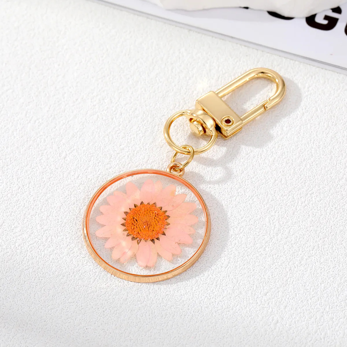 Fashion Flower Alloy Epoxy Bag Pendant Keychain 1 Piece