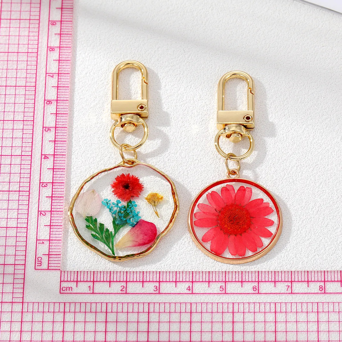 Fashion Flower Alloy Epoxy Bag Pendant Keychain 1 Piece