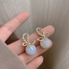 Fashion Flower Alloy Inlay Artificial Gemstones Pearl Women'S Drop Earrings 1 Pair