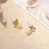 1 Pair Fashion Flower Inlay Alloy Artificial Pearls Opal Ear Studs