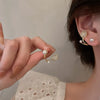 1 Pair Fashion Flower Inlay Alloy Artificial Pearls Opal Ear Studs