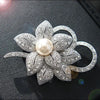 Fashion Flower Alloy Inlay Artificial Pearls Rhinestones Women'S Brooches